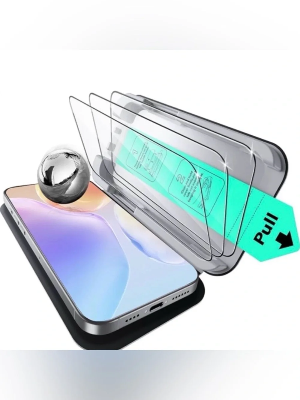 💞 New 3 Pack Tempered Clear Glass Screen Protector for iPhone 17 Cell Phones
